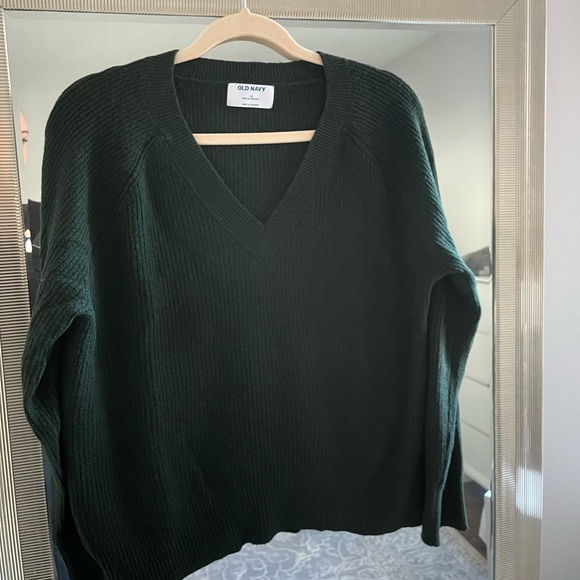 Green V-Neck Sweater - Picture 8 of 14